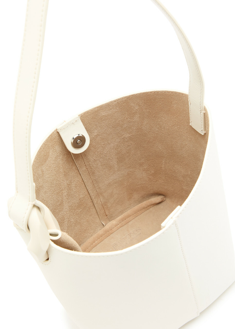 JW Anderson The Jwa Corner Small Leather Bucket bag - White - One Size