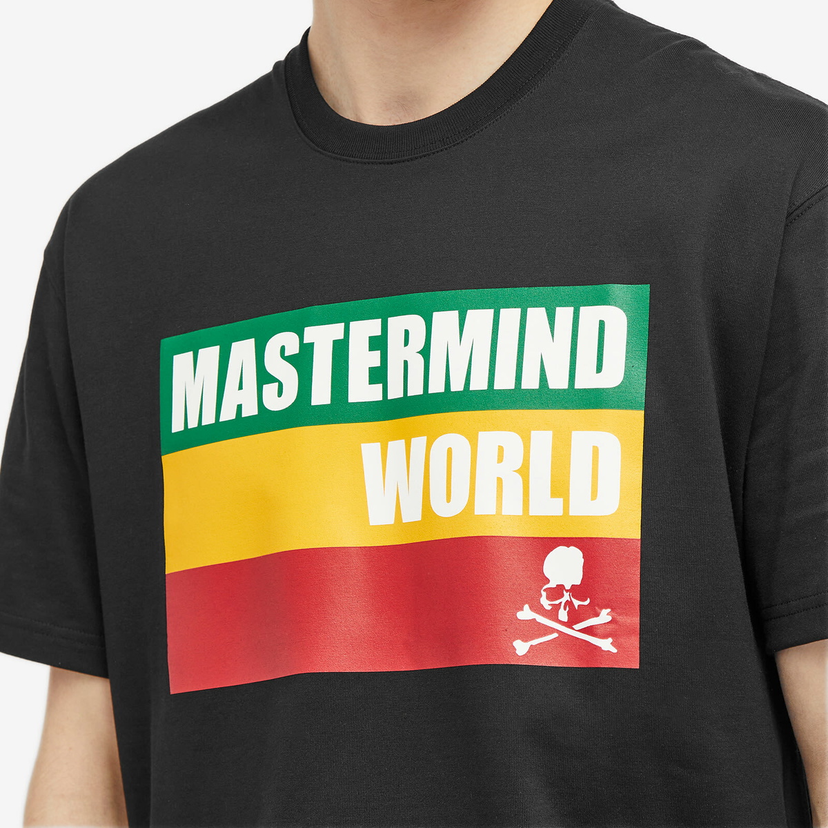 MASTERMIND WORLD Men's Rasta Print T-Shirt in Black MASTERMIND WORLD