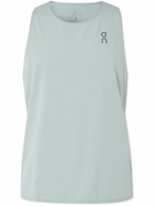 ON - Race Slim-Fit Logo-Print Perforated Stretch-Jersey Tank Top - Blue