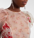 Simone Rocha Patchwork sheer organza midi dress