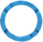 Versace Blue Logo Cut-Out Ring