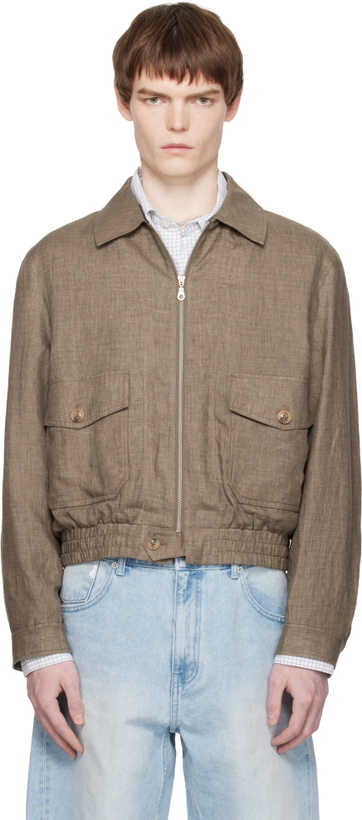 Photo: COOR Taupe Double Pocket Station Blouson Jacket