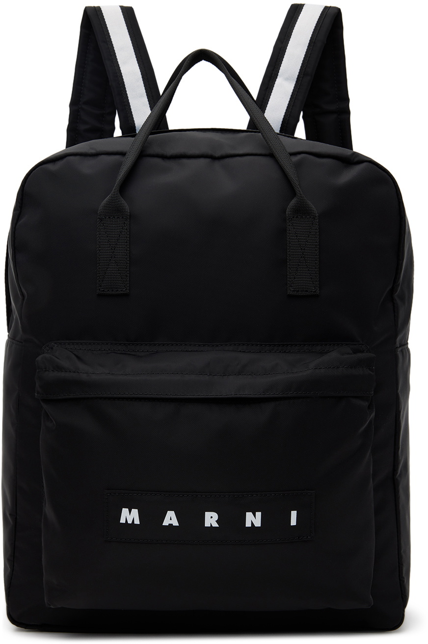 Marni Kids Black Logo Backpack Marni