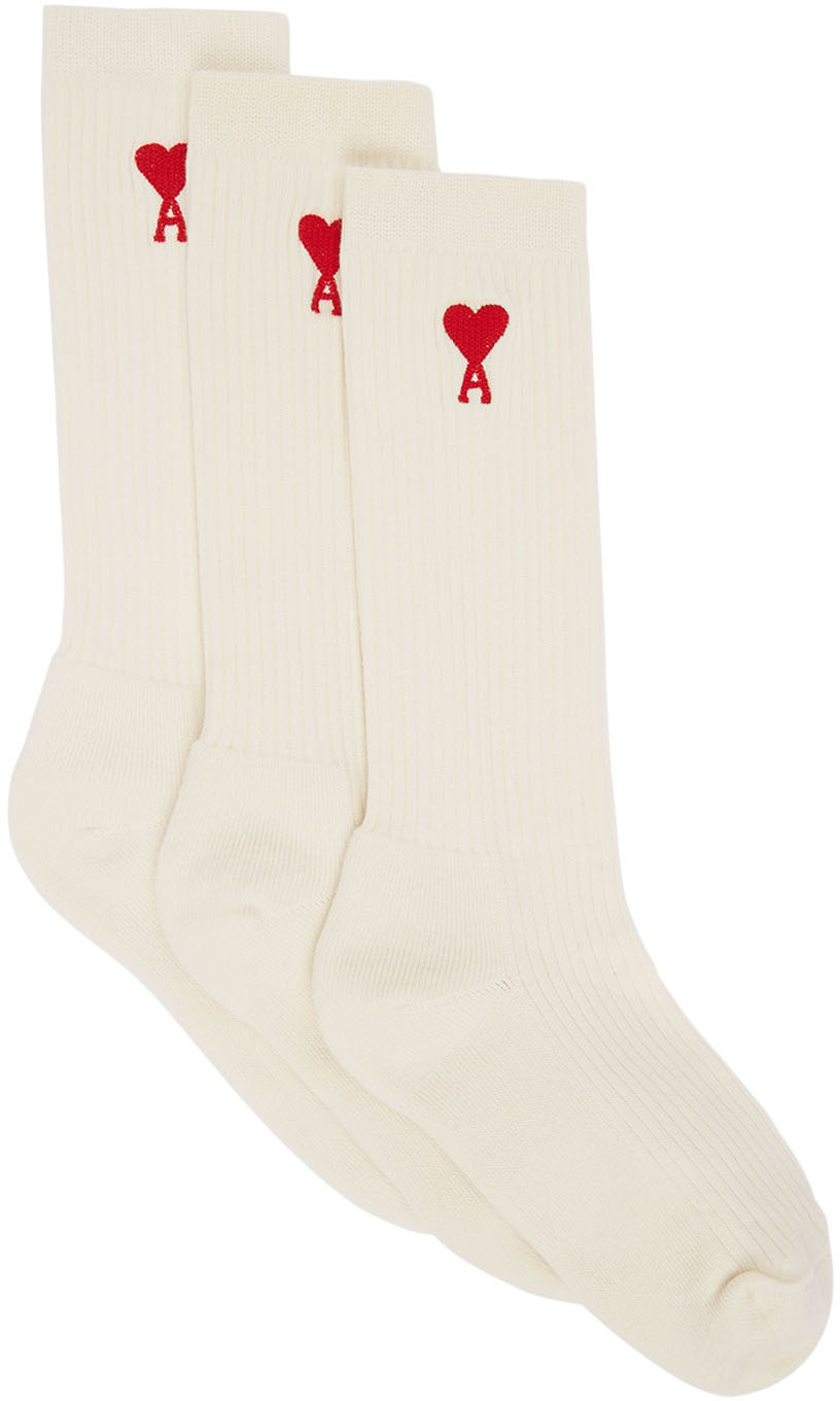 Cotton Three Pack Ami De Coeur Socks