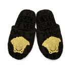 Versace Black Logomania Slippers