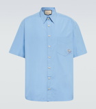 Gucci - Embroidered cotton poplin shirt