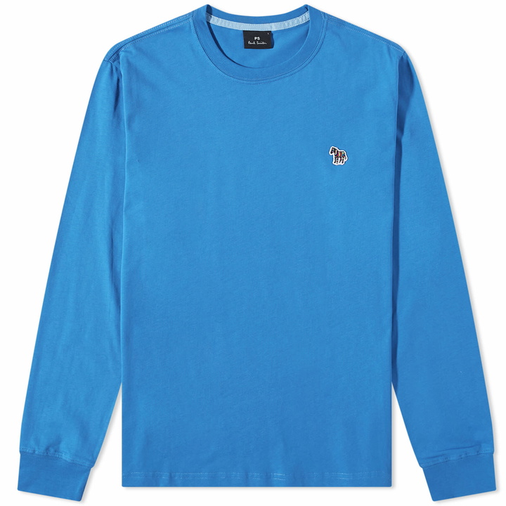 Photo: Paul Smith Men's Long Sleeve Zebra T-Shirt in Mid Blue