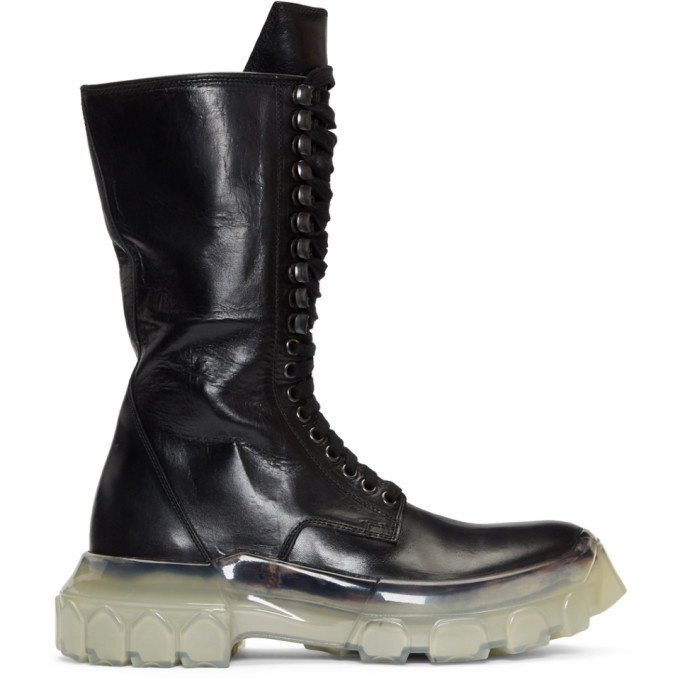 Photo: Rick Owens Black Clear Sole Tractor Boots