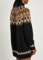 Staud Liza Patterned Wool-blend Jumper Dress Multicoloured