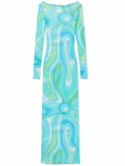 PUCCI Printed Mesh Long Dress