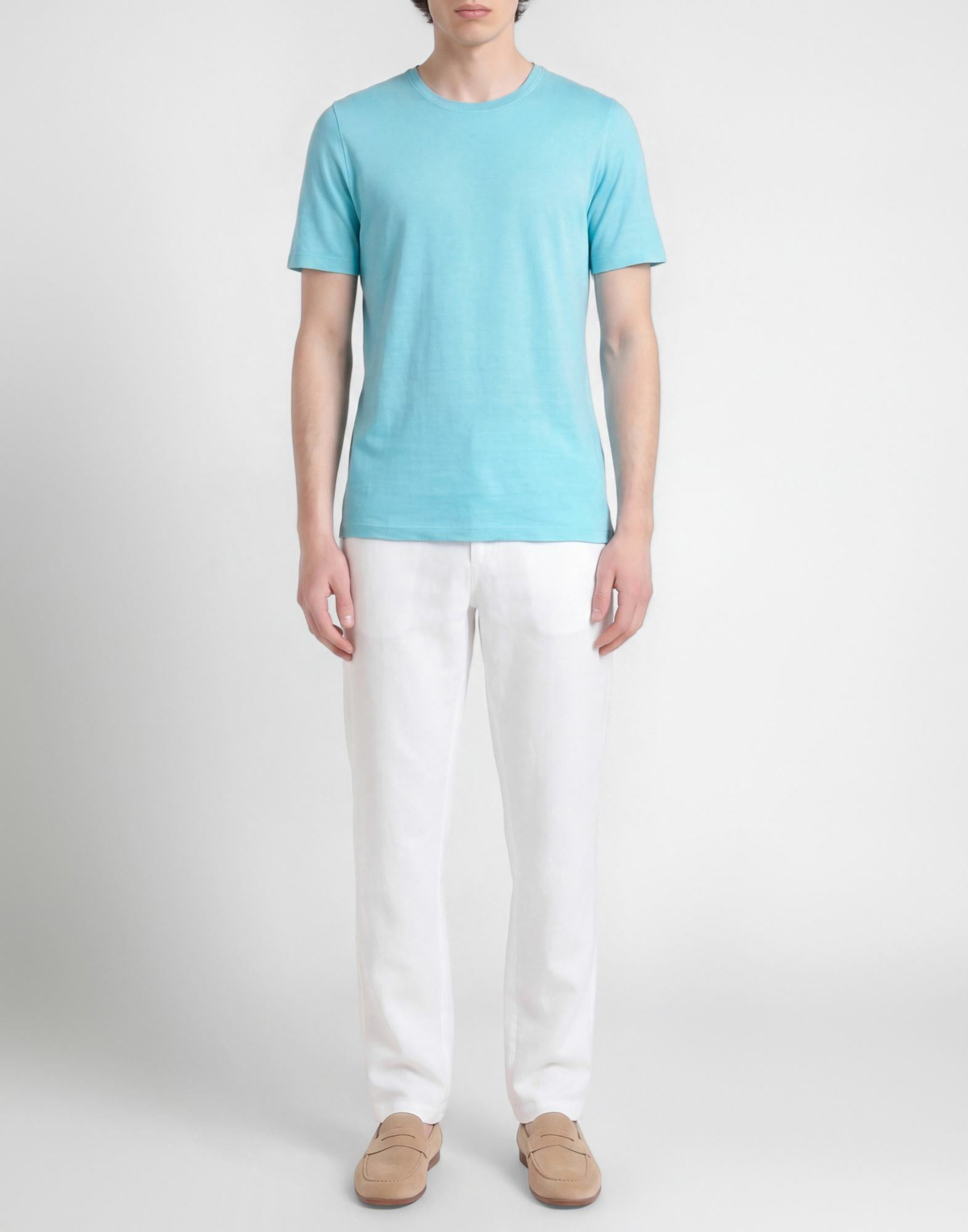 120% Lino Mens T-shirt Turquoise