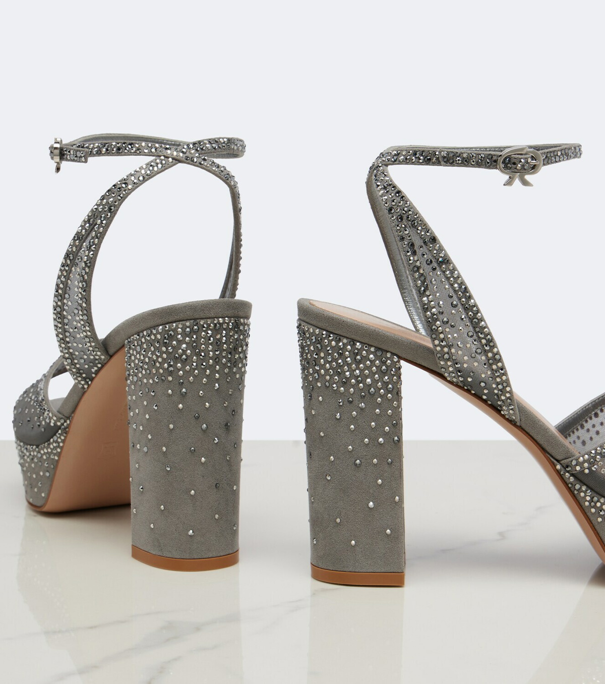 Gianvito Rossi Rania embellished organza platform sandals