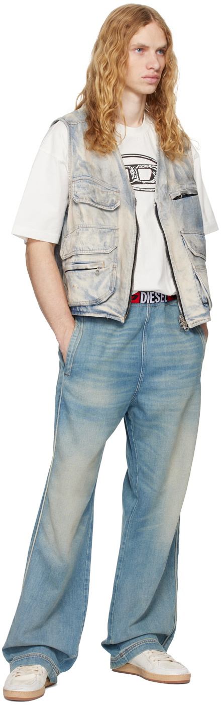Diesel Blue D-Samp-S Denim Vest Diesel