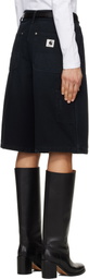 Carhartt Work In Progress Black Nixon Double Knee Denim Shorts