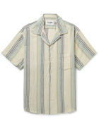 Corridor - Camp-Collar Striped Cotton Shirt - Neutrals