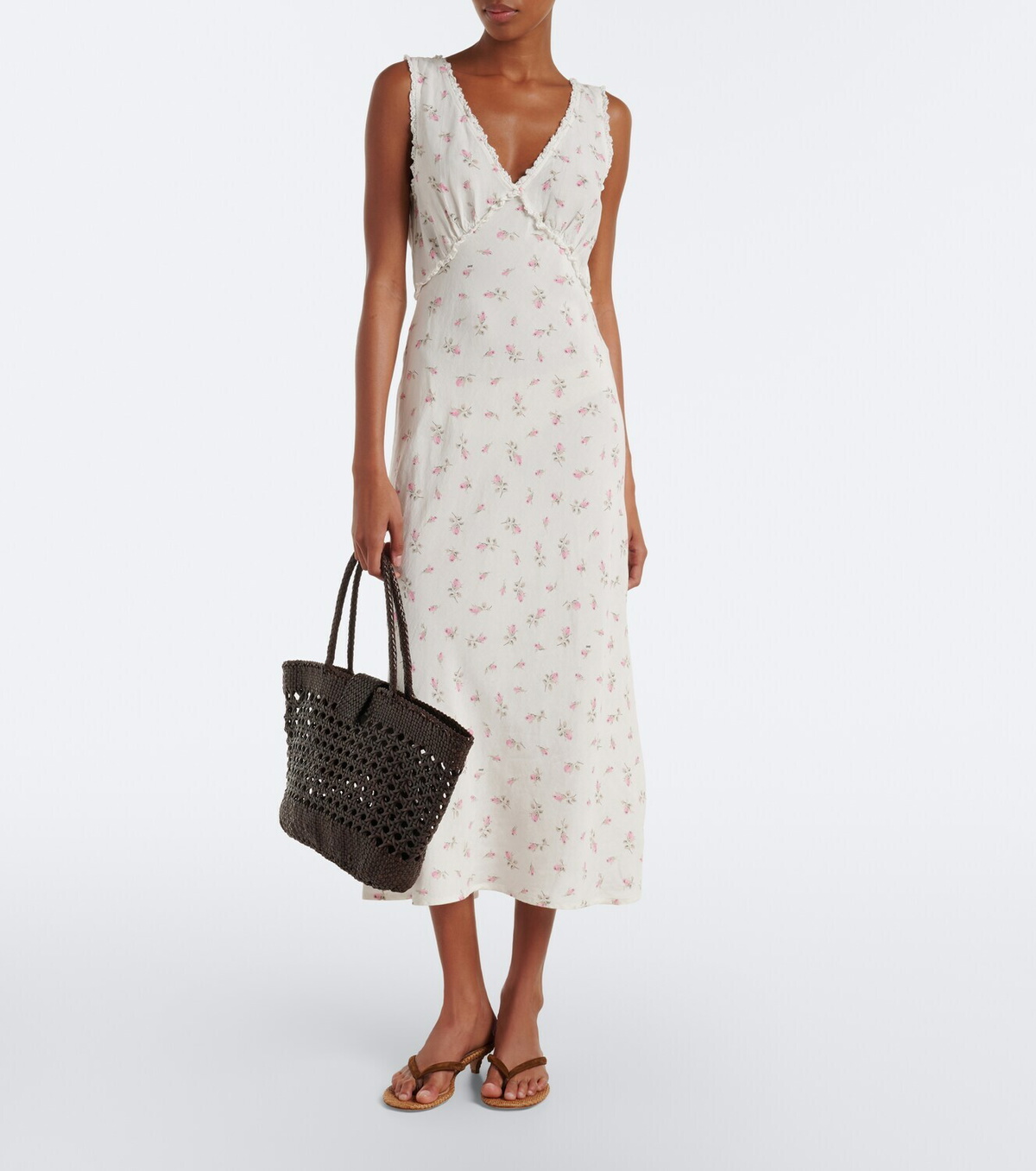 Rixo Sandrine floral cotton midi dress