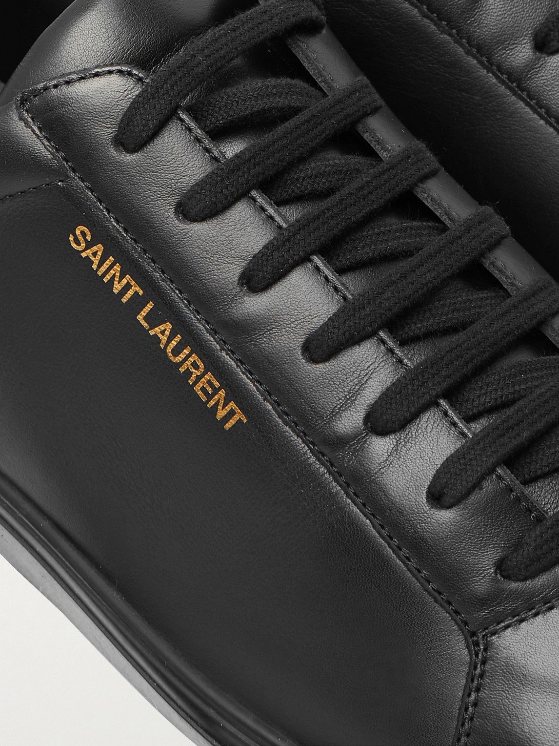 SAINT LAURENT - Andy Moon Leather Sneakers - Black Saint Laurent