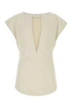 Entire Studios Sand Stretch Polyester Blend Deep Vee Tank Top