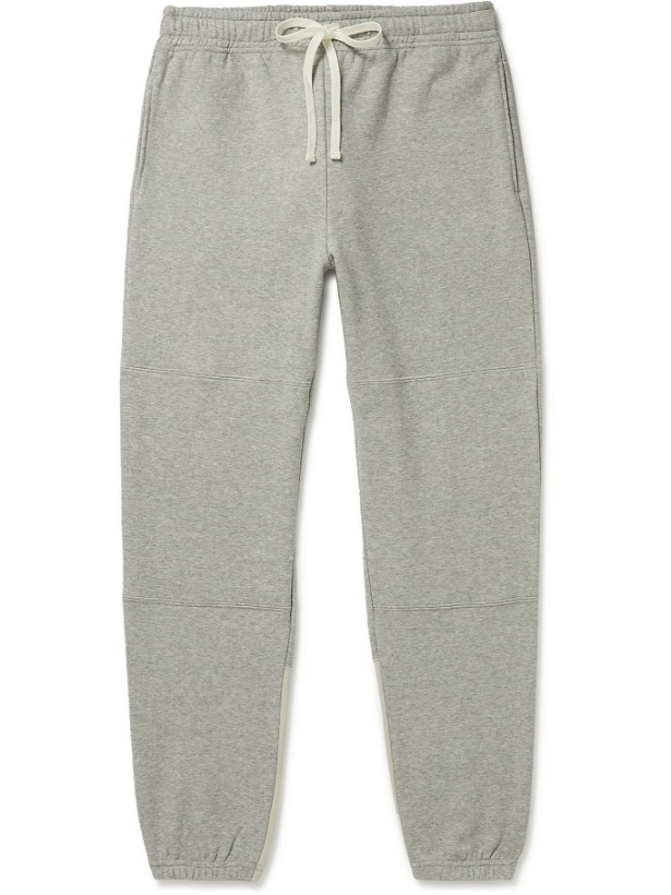 Photo: Aloye - Tapered Colour-Block Cotton-Jersey Sweatpants - Gray