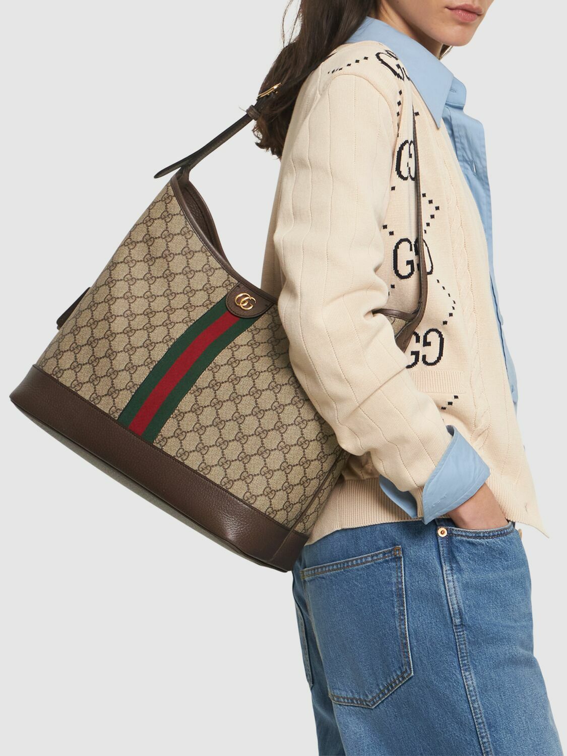 GUCCI - Medium Ophidia Gg Canvas Hobo Bag