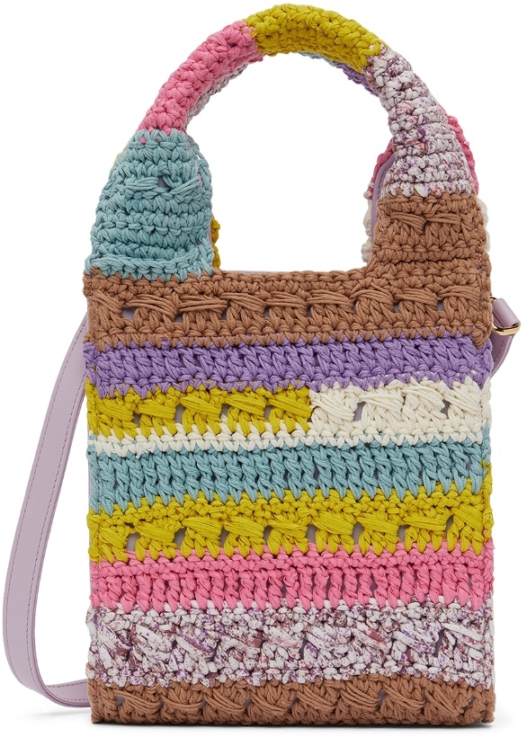 Photo: Marco Rambaldi Multicolor Leather & Crochet Shoulder Bag