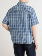 Burberry - Logo-Appliquéd Checked Denim Shirt - Blue