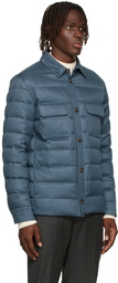 Loro Piana Blue Down Overshirt Puffer Jacket