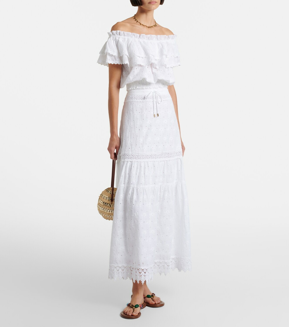 Melissa Odabash Ruth broderie anglaise cotton crop top