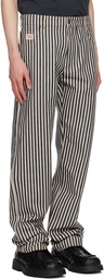 Bottega Veneta Navy & Off-White Striped Trousers