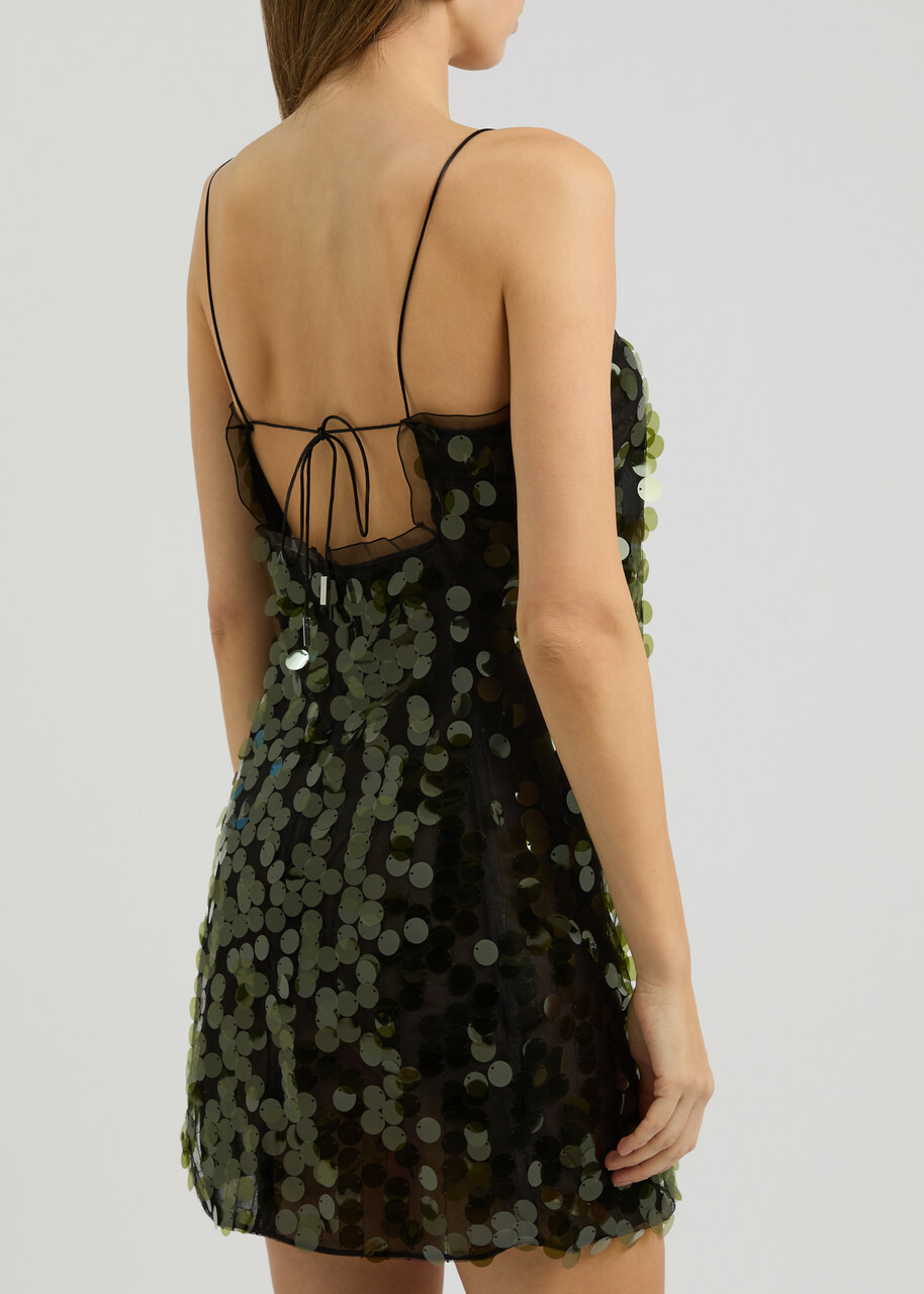 16 Arlington Fia Sequin-embellished Tulle Mini Dress Green 16Arlington 16 Arlington Fia Sequin-embellished Tulle Mini Dress Green 16Arlington