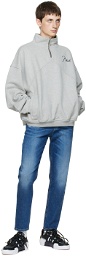 Rhude Gray Quarter Zip Sweatshirt