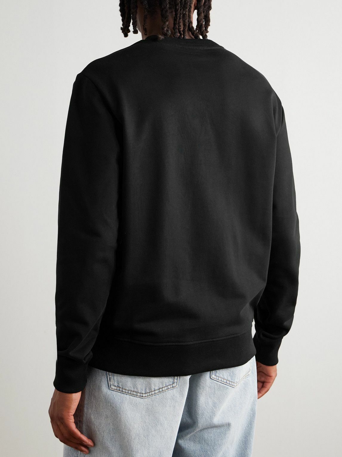 Balmain - Button-Embellished Cotton-Blend Sweatshirt - Black