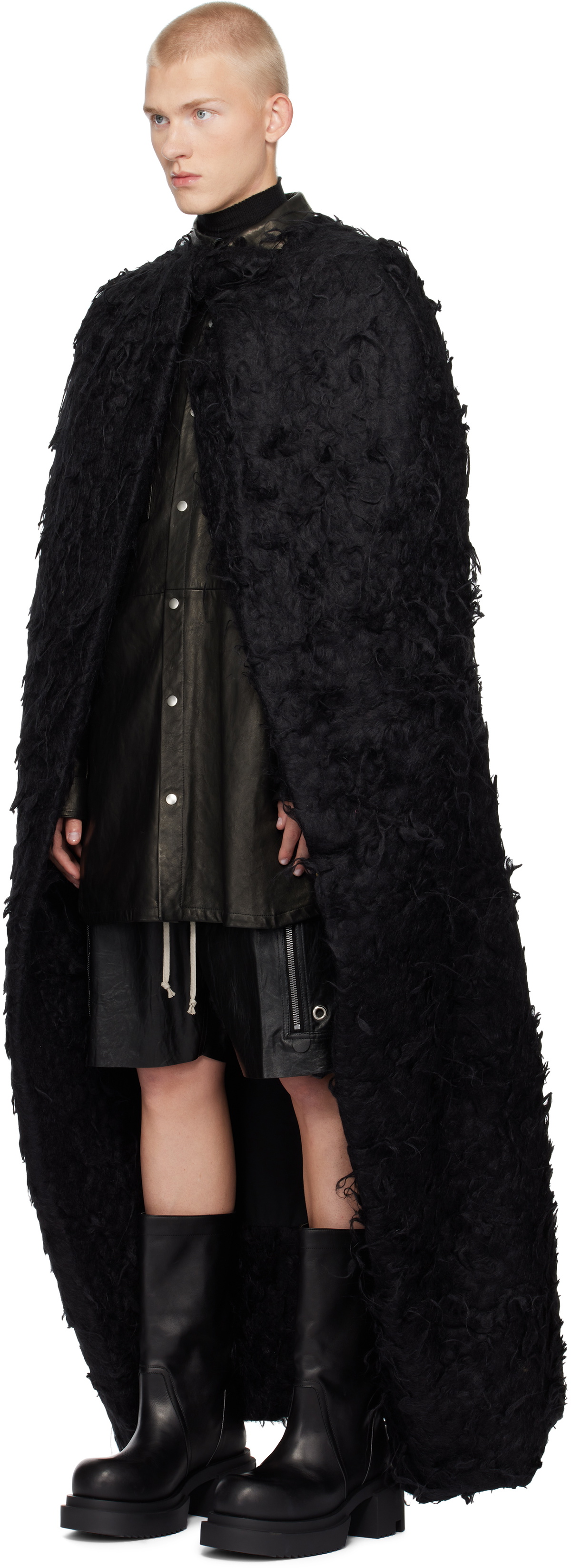 Rick Owens Black Porterville Masto Cape Coat Rick Owens