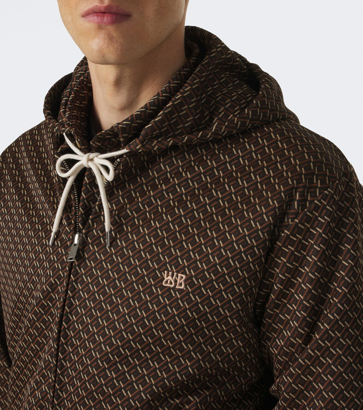 Wales Bonner Hooded jacquard track jacket