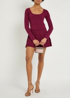Loveshackfancy Lavender Pointelle-knit Mini Dress Burgundy
