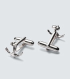 Mateo Anchor rhodium-plated sterling silver cufflinks