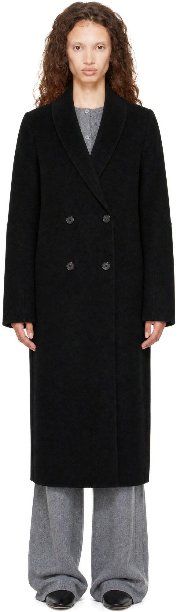 LISA YANG Black Doublé Shawl Coat