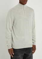 Les Deux Greyson Half-zip Merino Wool Jumper Grey