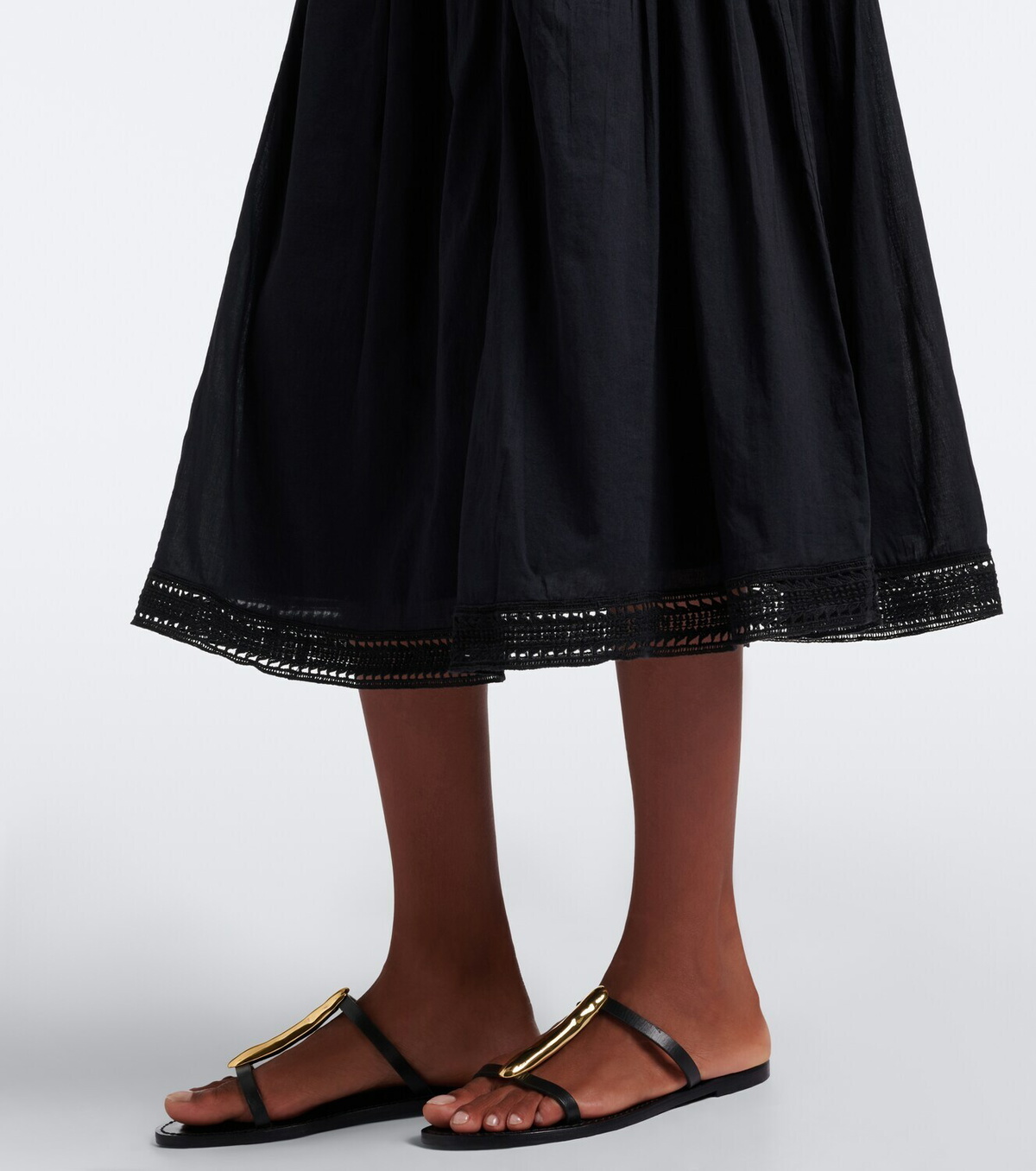 Ulla Johnson Alice embroidered tiered cotton midi skirt