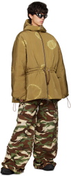Charlie Constantinou Khaki Tie-Dye Down Jacket
