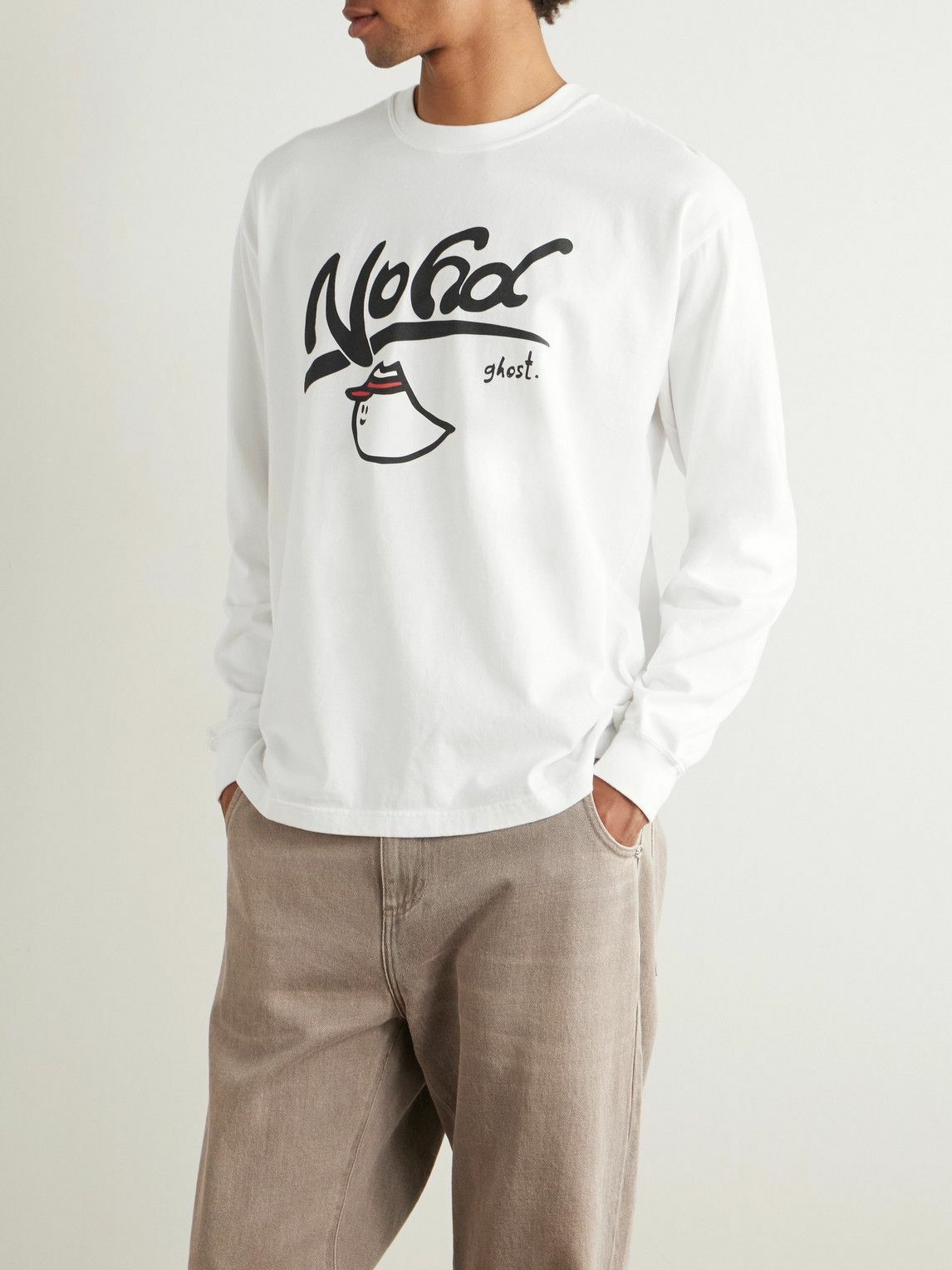 Neighborhood - Ghost Logo-Print Cotton-Jersey T-Shirt - White 