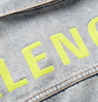 Balenciaga - Logo-Embroidered Denim Jacket - Blue