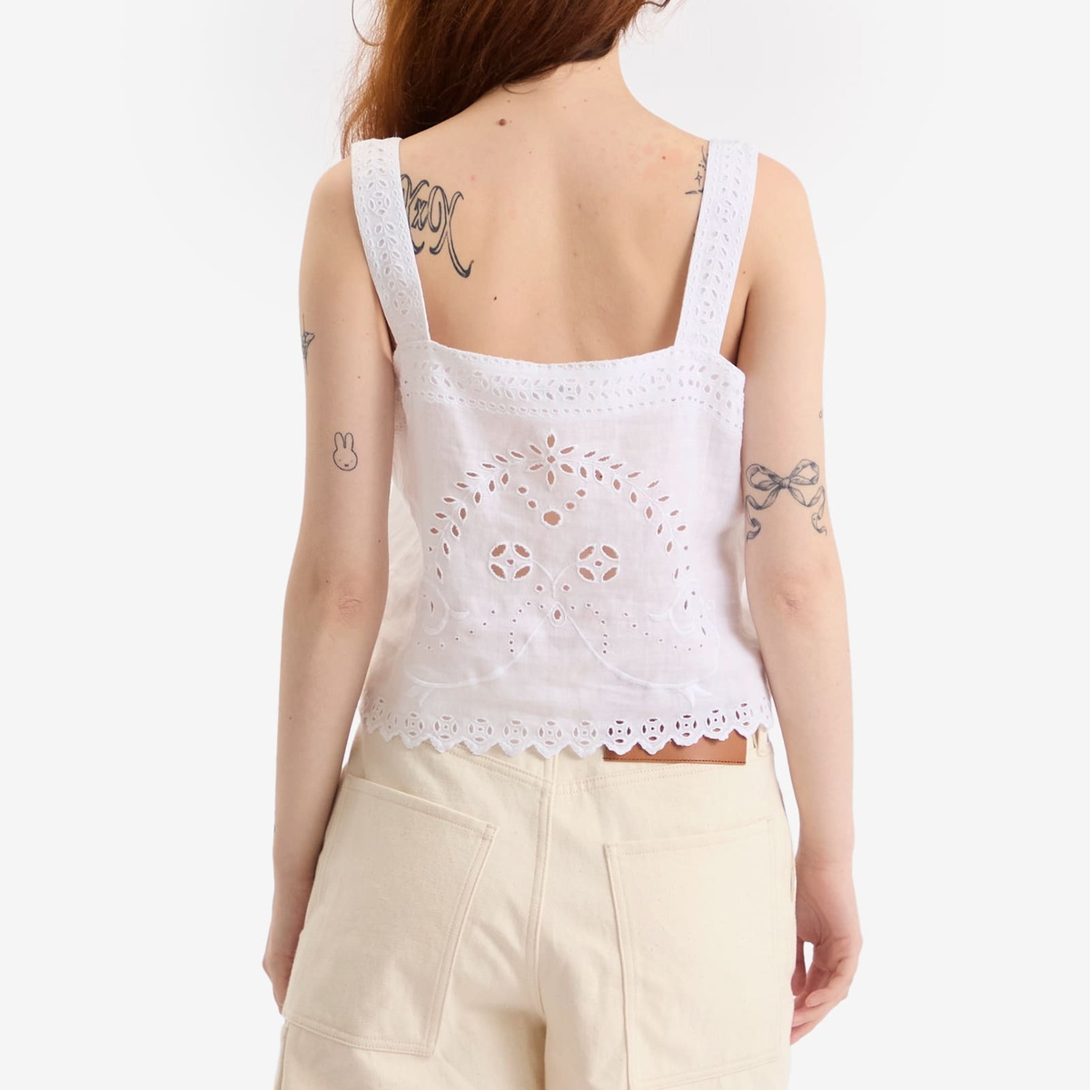 Bode Women's Belvoir Tank Top in White