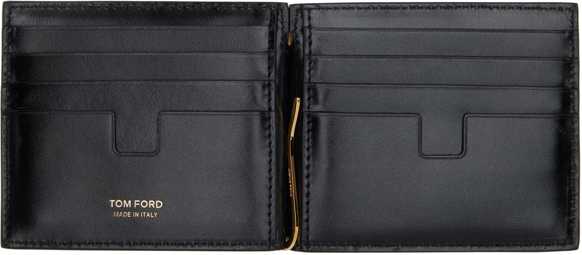 TOM FORD Black Printed Python Money Clip Wallet