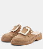 Roger Vivier Viv' Rangers suede mules