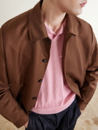 PIACENZA 1733 - Knitted Silk and Cotton-Blend Polo Shirt - Pink
