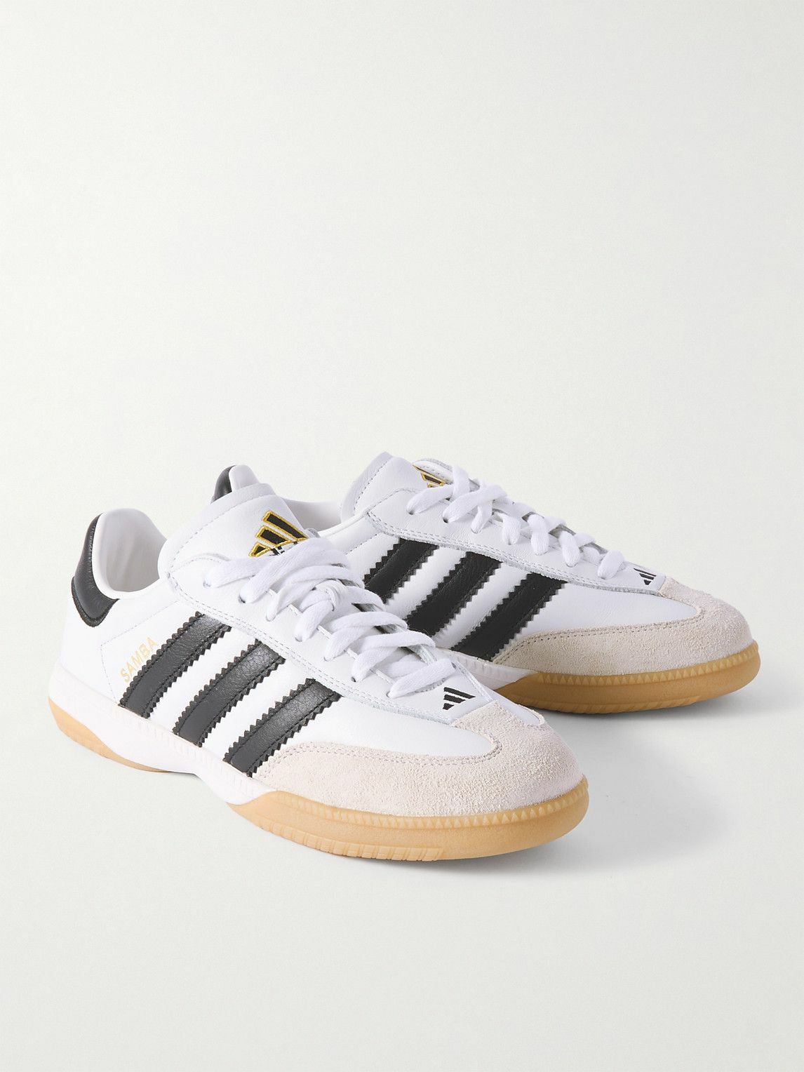 adidas Originals - Samba MN Suede-Trimmed Leather Sneakers - White ...