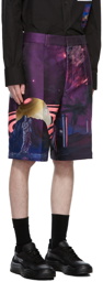 Valentino Purple Water Nights Bermuda Shorts