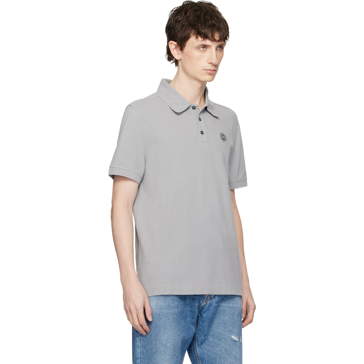Canada Goose Gray 'Tonal Label' Beckley Polo