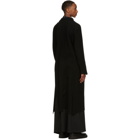 Sulvam Black Wool Blanket Slit Long Coat